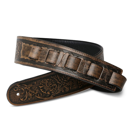 ISUZI LIF03 Tan Leather guitar strap