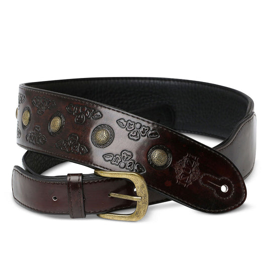 ISUZI VPB20-3 Dark Red Leather Guitar Strap